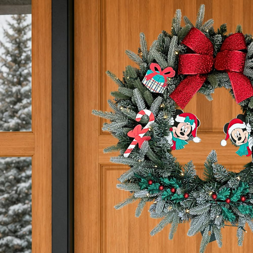 Disney® Seasons Greetings Mickey Mouse and Minnie Mouse Christmas Wreath Pre-Lit