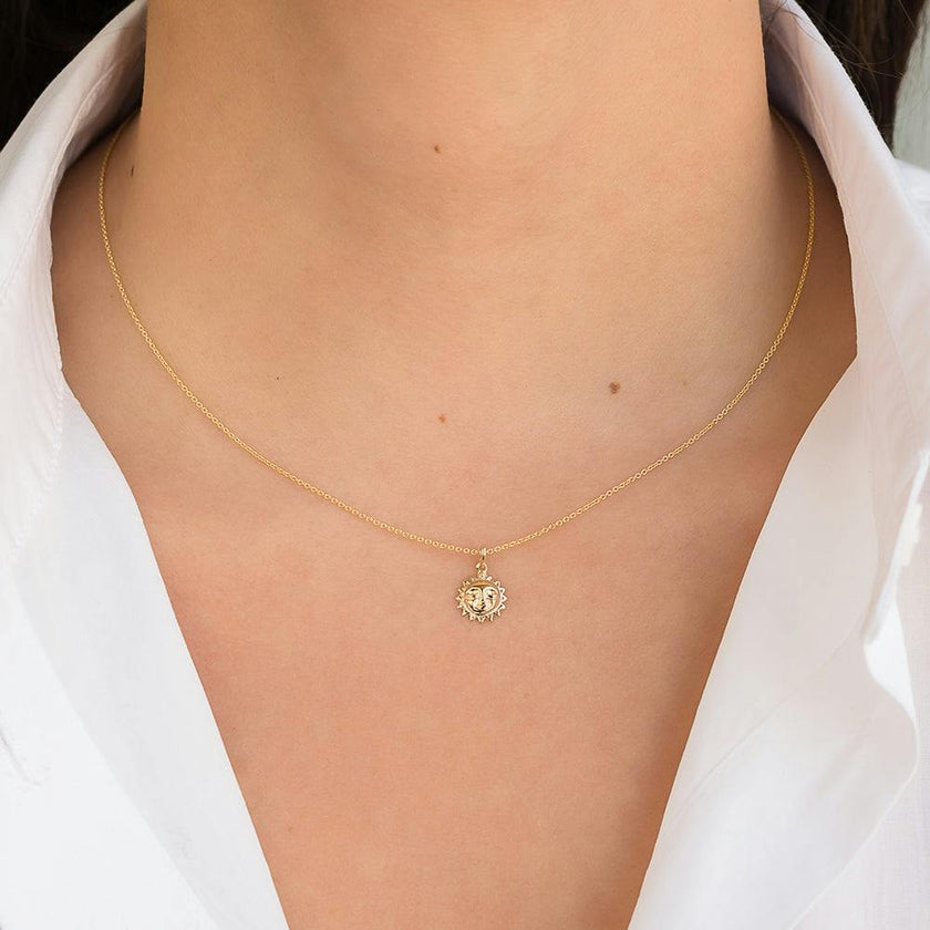 14k Gold Sun Pendant