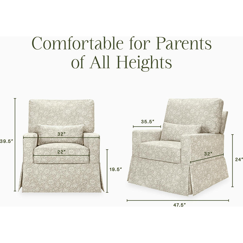 Crawford Pillowback Comfort Swivel Glider
