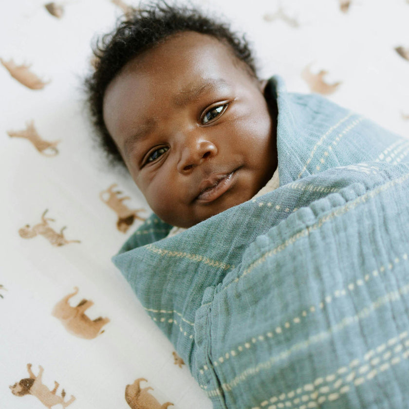 Organic Cotton Muslin Swaddle Blanket 2 Pack - White