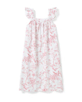 Girl's Twill Clara Nightgown in Pink Timeless Toile
