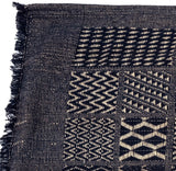 Artisan Hand Loomed Cotton Table Runner - Indigo Blocks - 18"x96" Arcadia Home