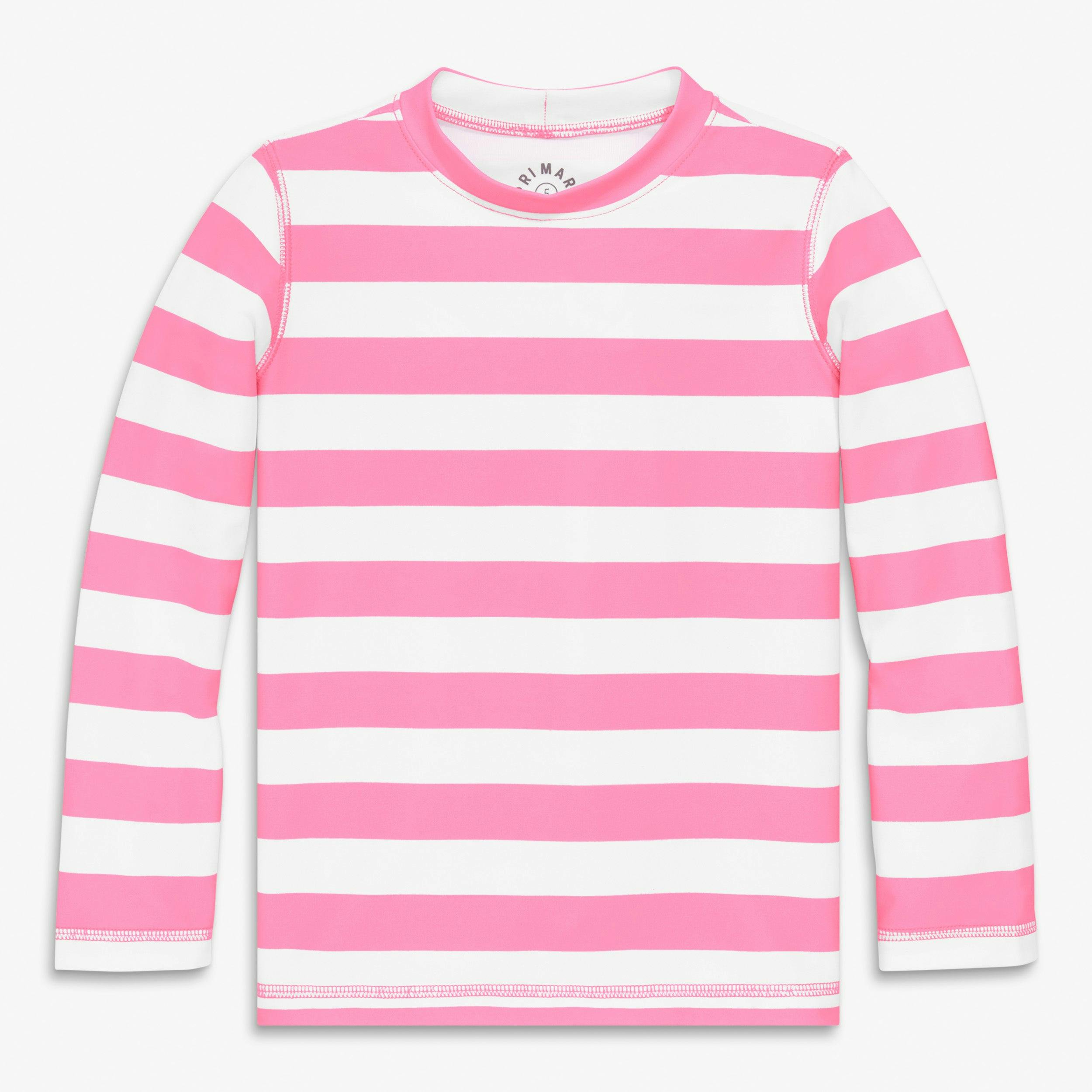 Kids long sleeve rash guard in stripe
