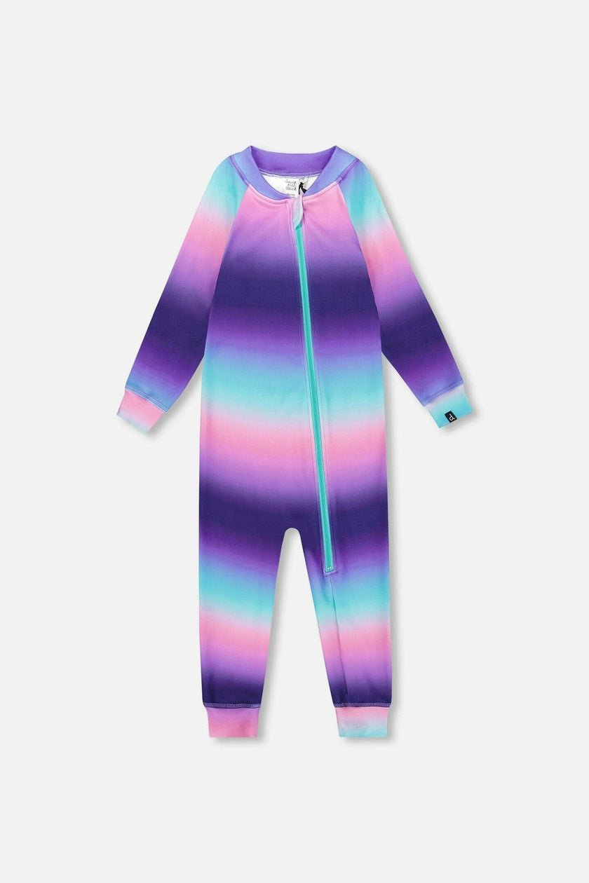 One-Piece Thermal Underwear Purple Gradient