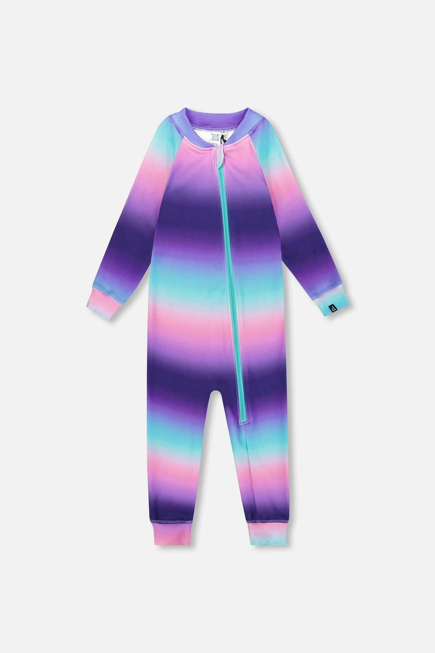 One-Piece Thermal Underwear Purple Gradient