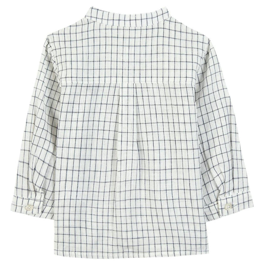 TARTINE ET CHOCOLAT Navy Checked Baby Shirt