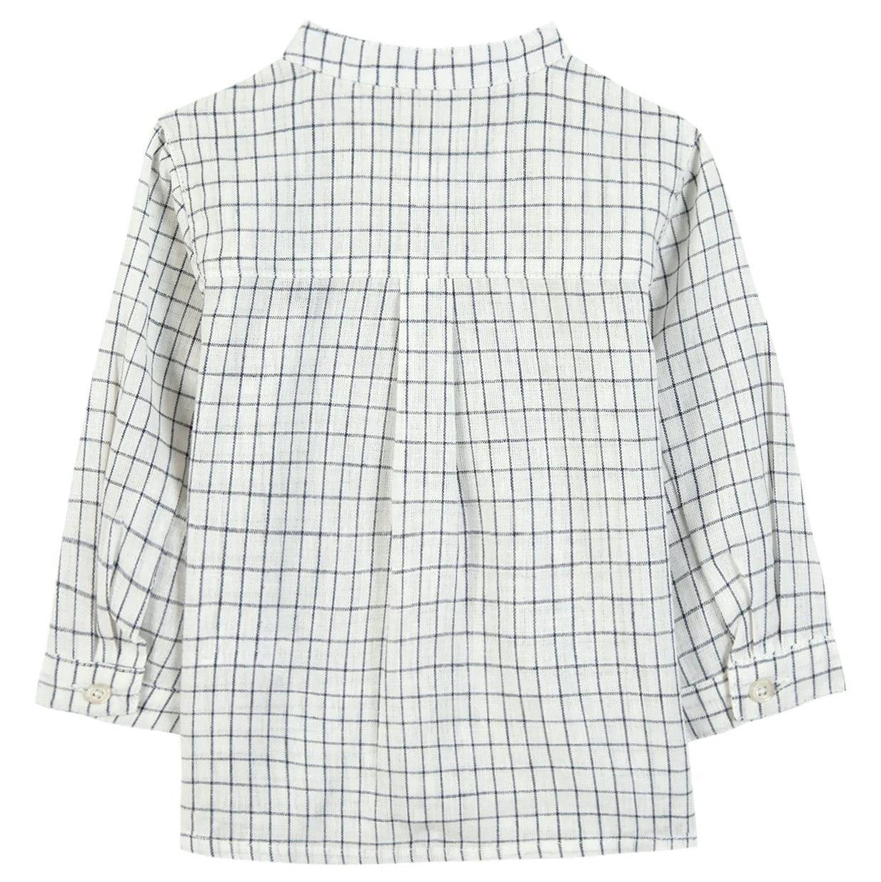 TARTINE ET CHOCOLAT Navy Checked Baby Shirt