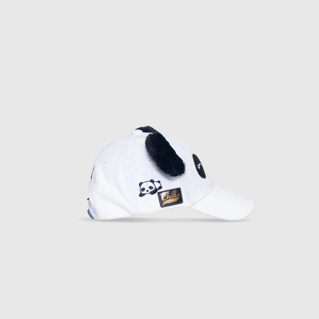 Corduroy Baseball Hat – Panda Face with Furry Ears