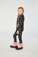 Two Piece Thermal Underwear Black Printed Gummy Bears