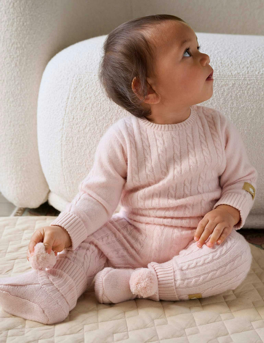 Cashmere Booties Pale Pink Melange