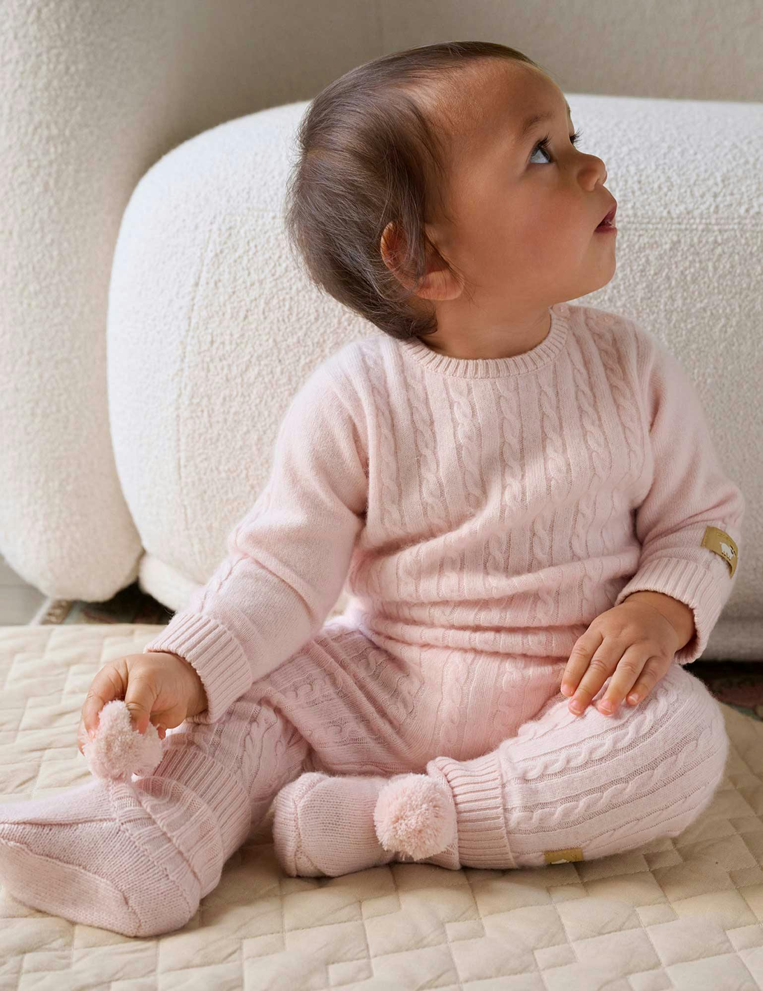 Cashmere Booties Pale Pink Melange