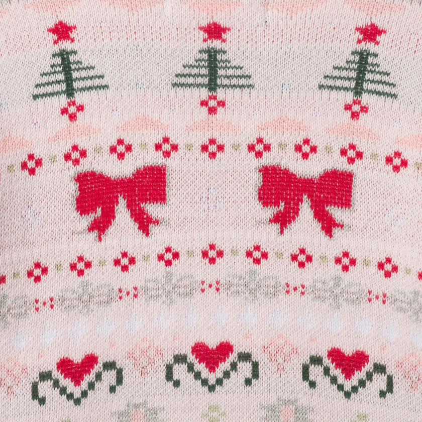 Infant (9-24M) Girls 3-Piece Sweater Set | Festive Bows & Hearts