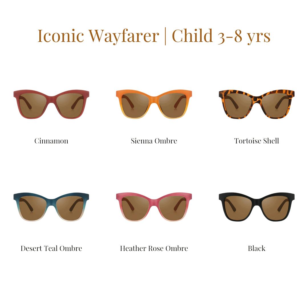Iconic Wayfarer Ombre | Polarized Sunglasses | Child | 3-8 Y | Desert Teal Ombre