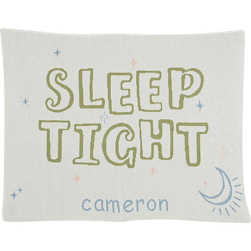 Custom Personalized Baby Sustainable Knit Throw Blanket - Sleep Tight