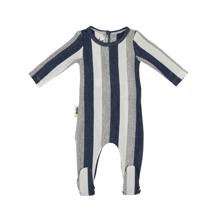Striped Sweater Knit Long Sleeve Footie