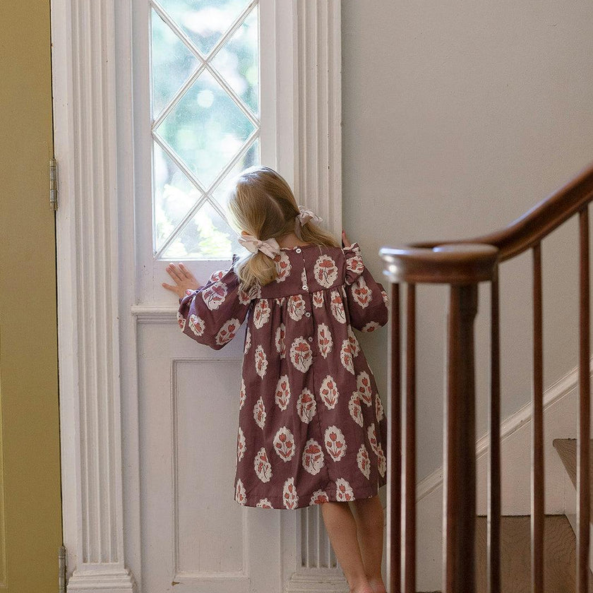 Britta Dress in Intaglio Maroon