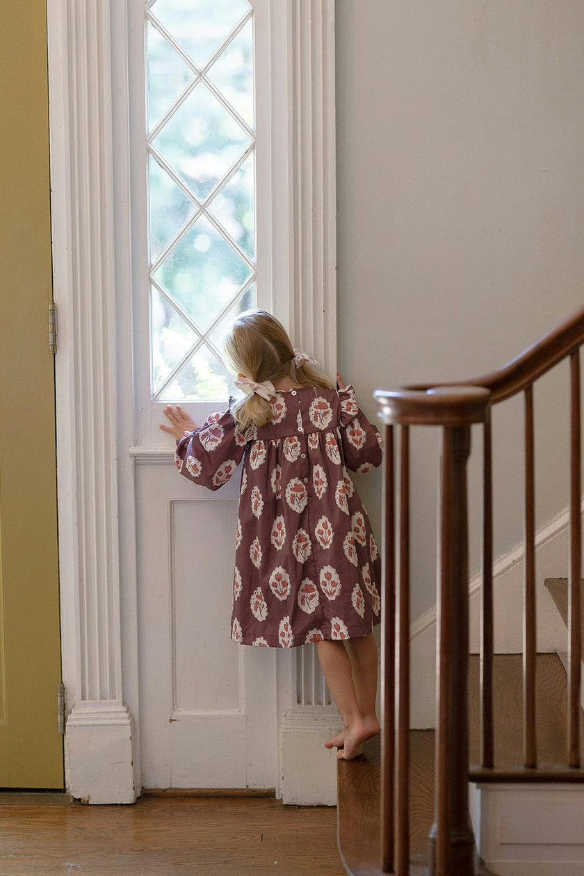Britta Dress in Intaglio Maroon