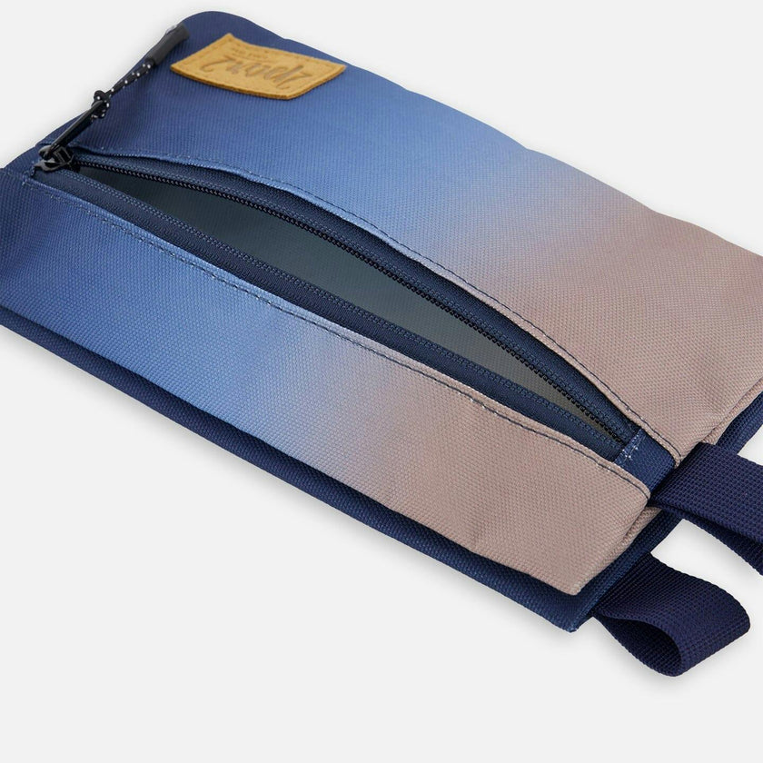 Double Pencil Case Blue and Beige Gradient