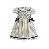 Inkstripe Velvet Bow Dress