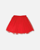 Mesh And Eyelet Skirt
