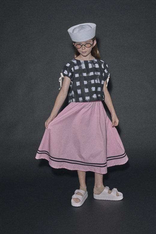Atlantic Top Black Plaid Print