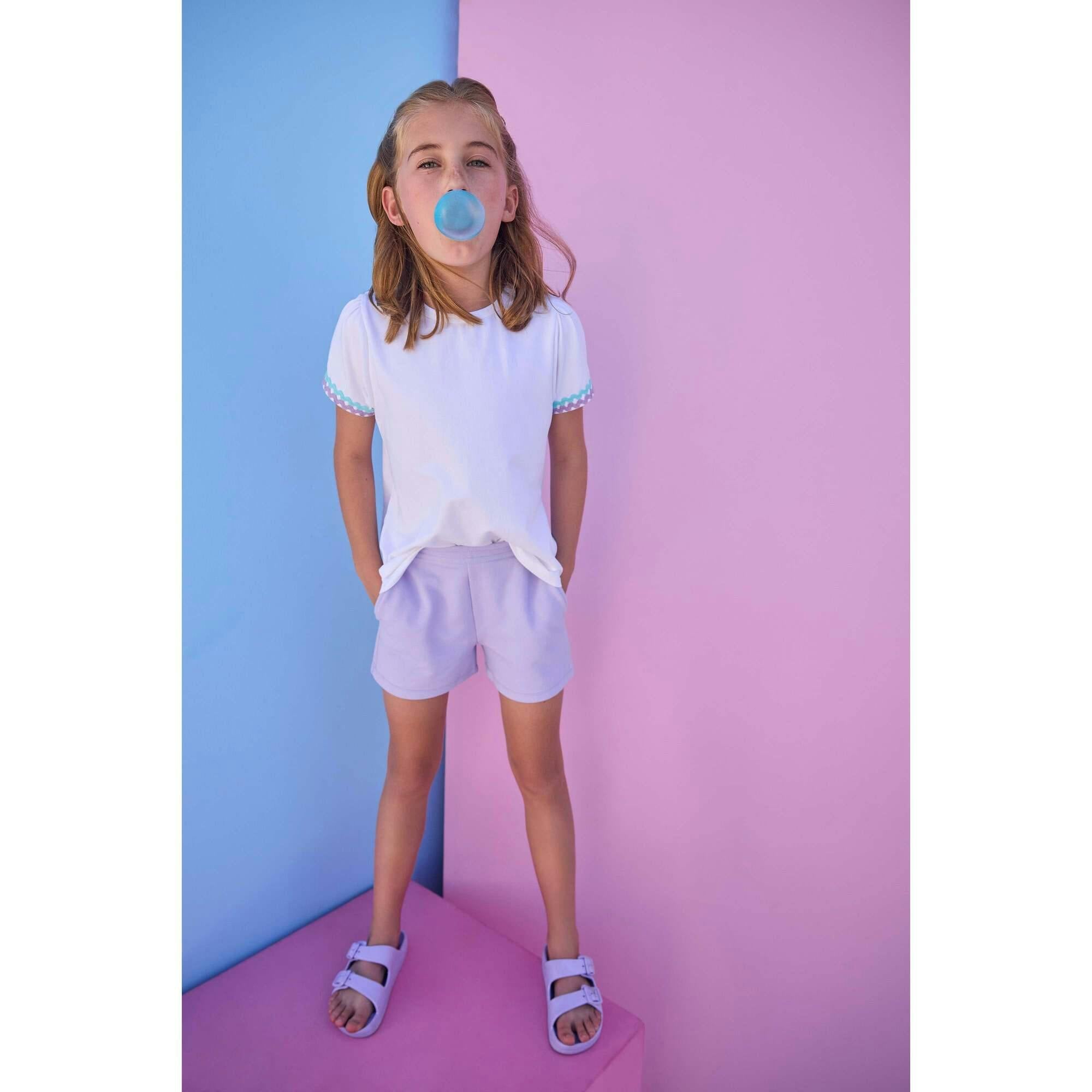 Ric Rac Essential Tee - Aqua & Lavender