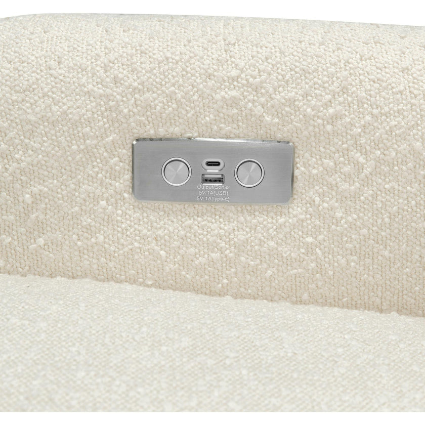 Arc Electronic Recliner and Swivel Glider in Boucle with USB port