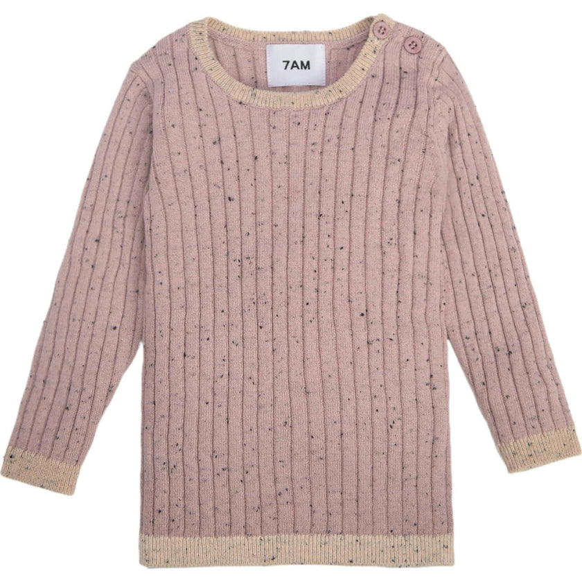 Ribbed Knit Long Sleeve Retro Top