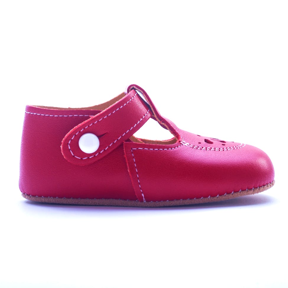 Robin British Pre-Walker Baby Shoes - Pillar Box Red