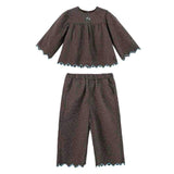 Dark Brown Polka Dot Scallop Set