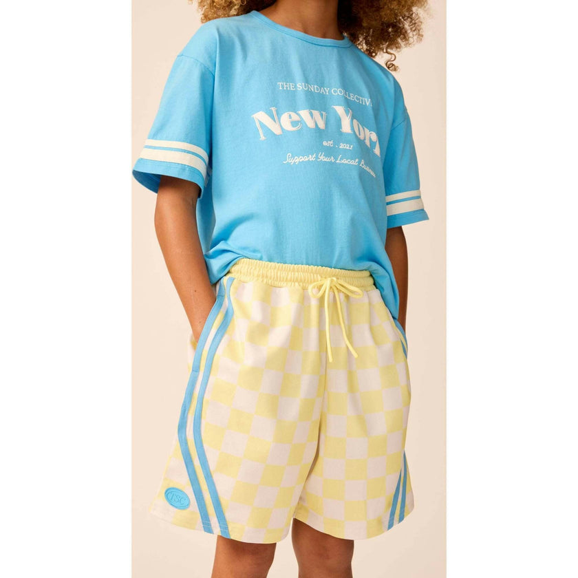 Basketball Shorts in Lemonade Check