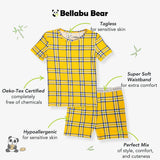 Clueless Total Betty Plaid Bamboo Kids Pajama Short Set