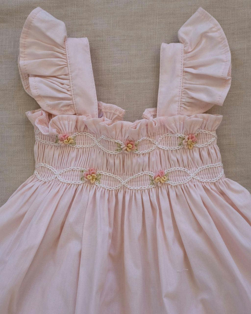 Embroidered Flutter Set in Pink