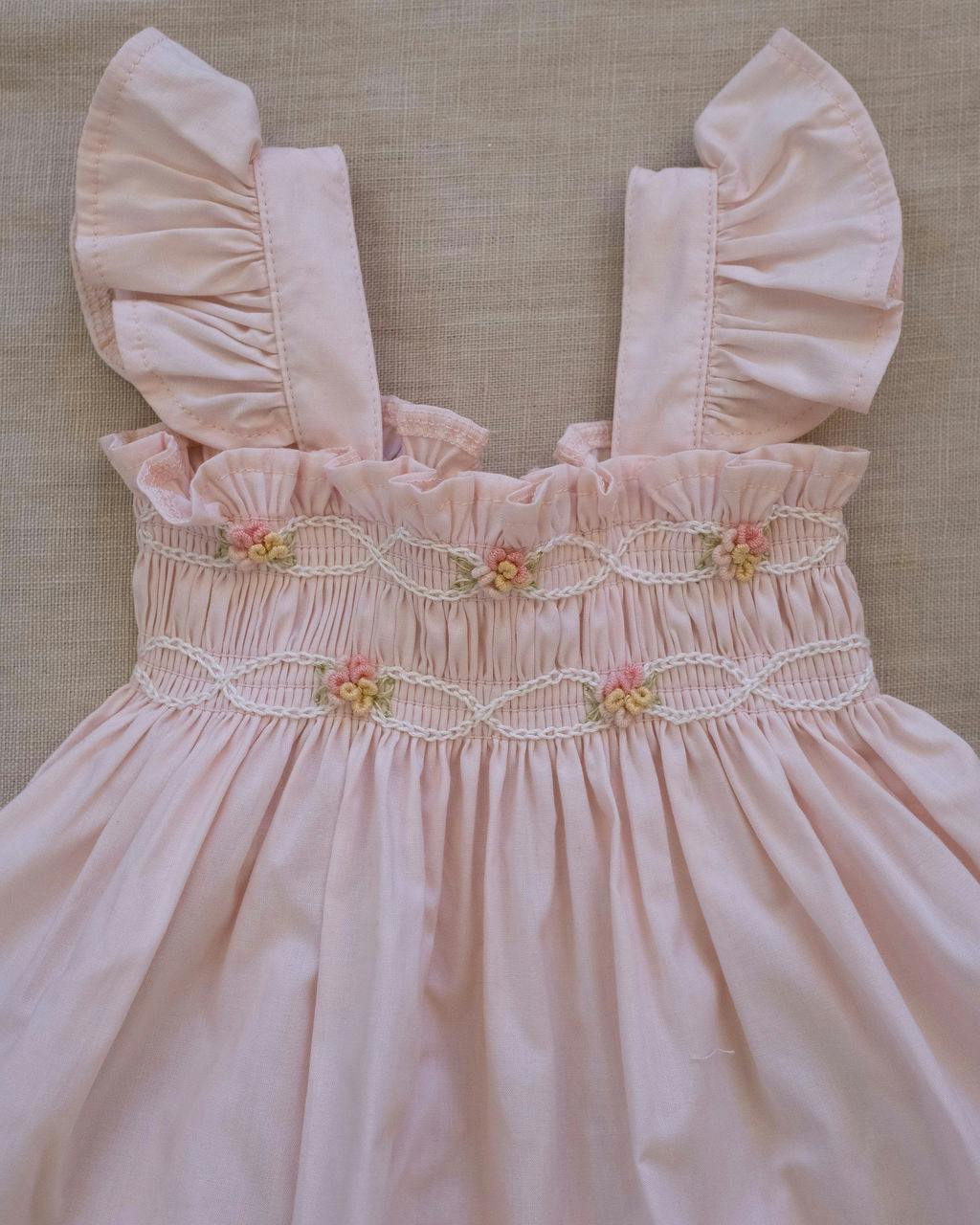 Embroidered Flutter Set in Pink