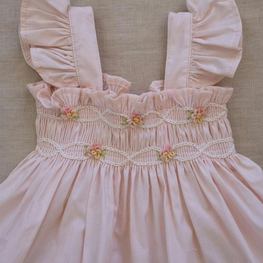 Embroidered Flutter Set in Pink