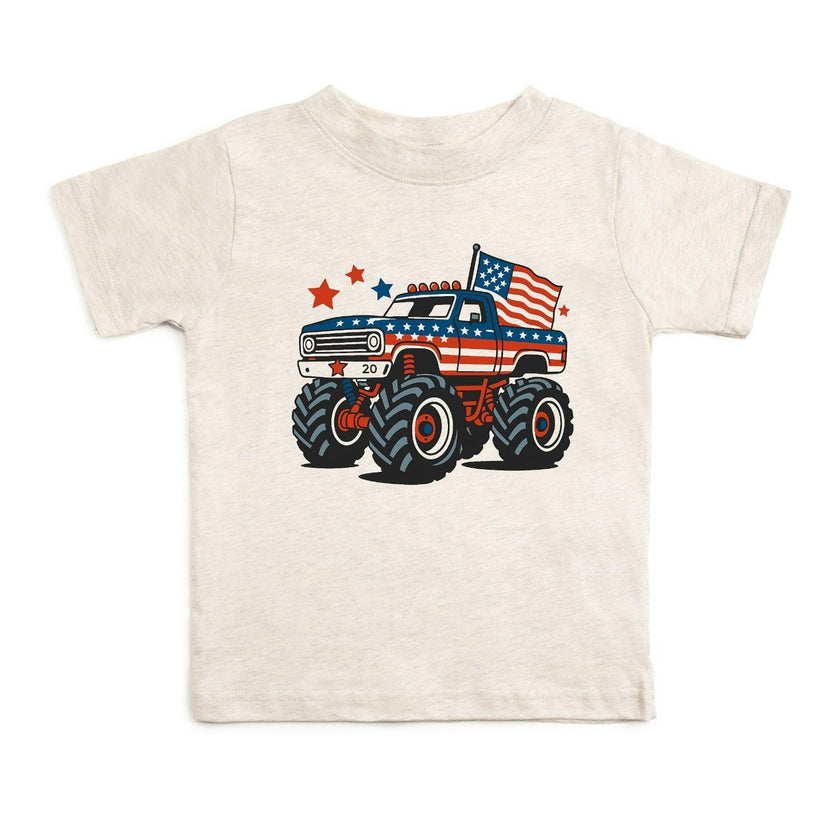 American Monster Truck Short Sleeve T-Shirt - Natural Heather