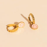 Smiley Huggie Hoop Charms