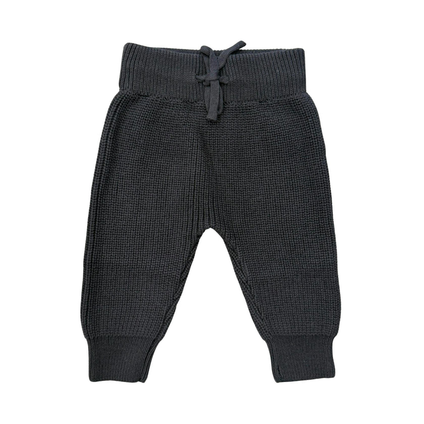 Baby Boy Knit Pants in Charcoal