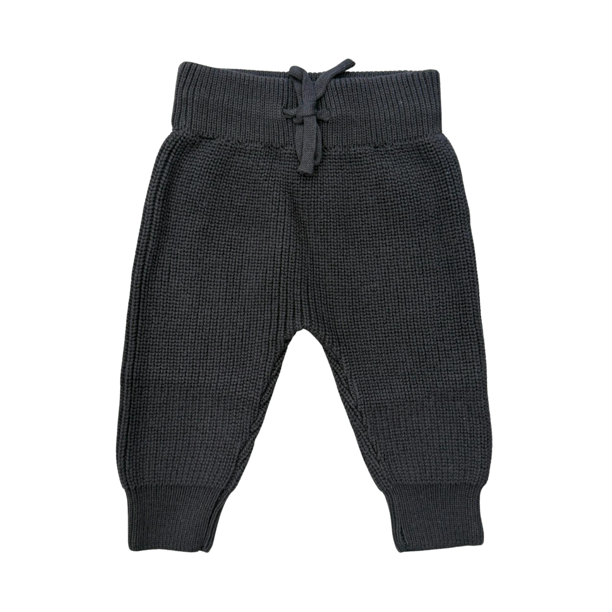 Baby Boy Knit Pants in Charcoal