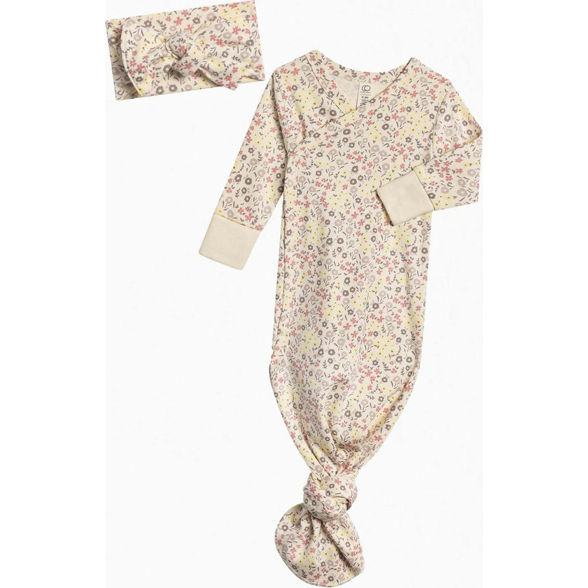 Organic Kimono Gown and Bow Wrap Set