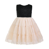 Black Veyona Lace Tulle Dress