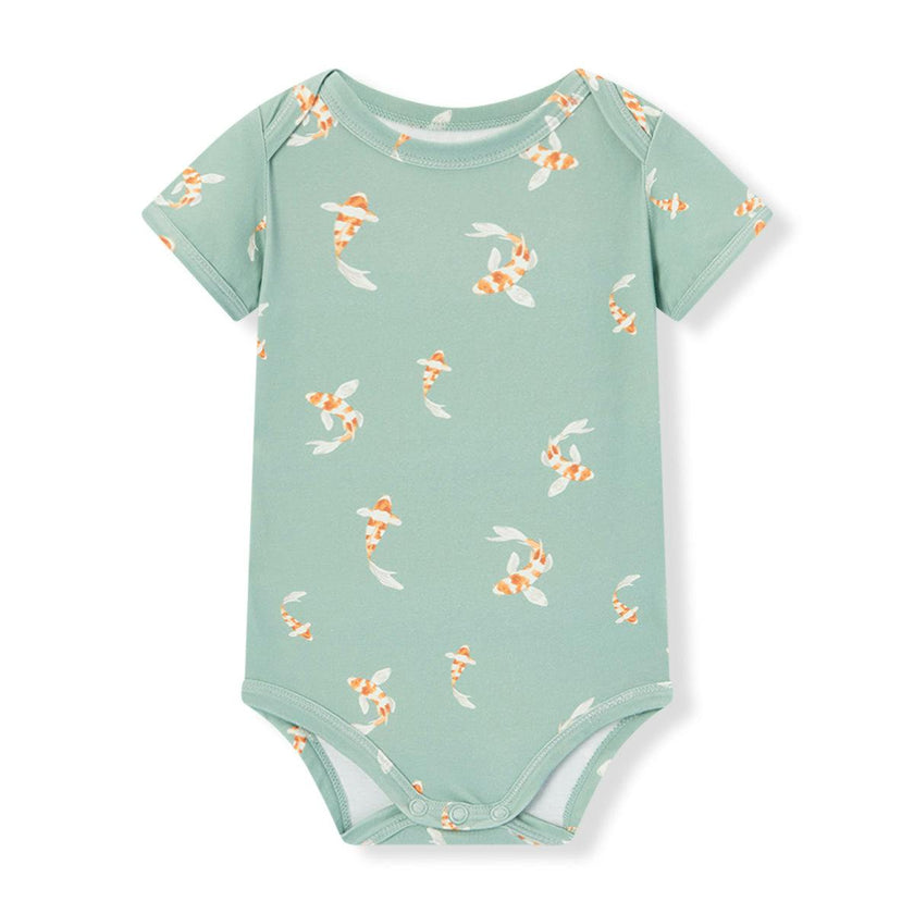 Swimming Koi Cotton Stretch Short Sleeve One Piece