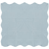 Bow Print Pointelle-Knit Scalloped-Edge Blanket