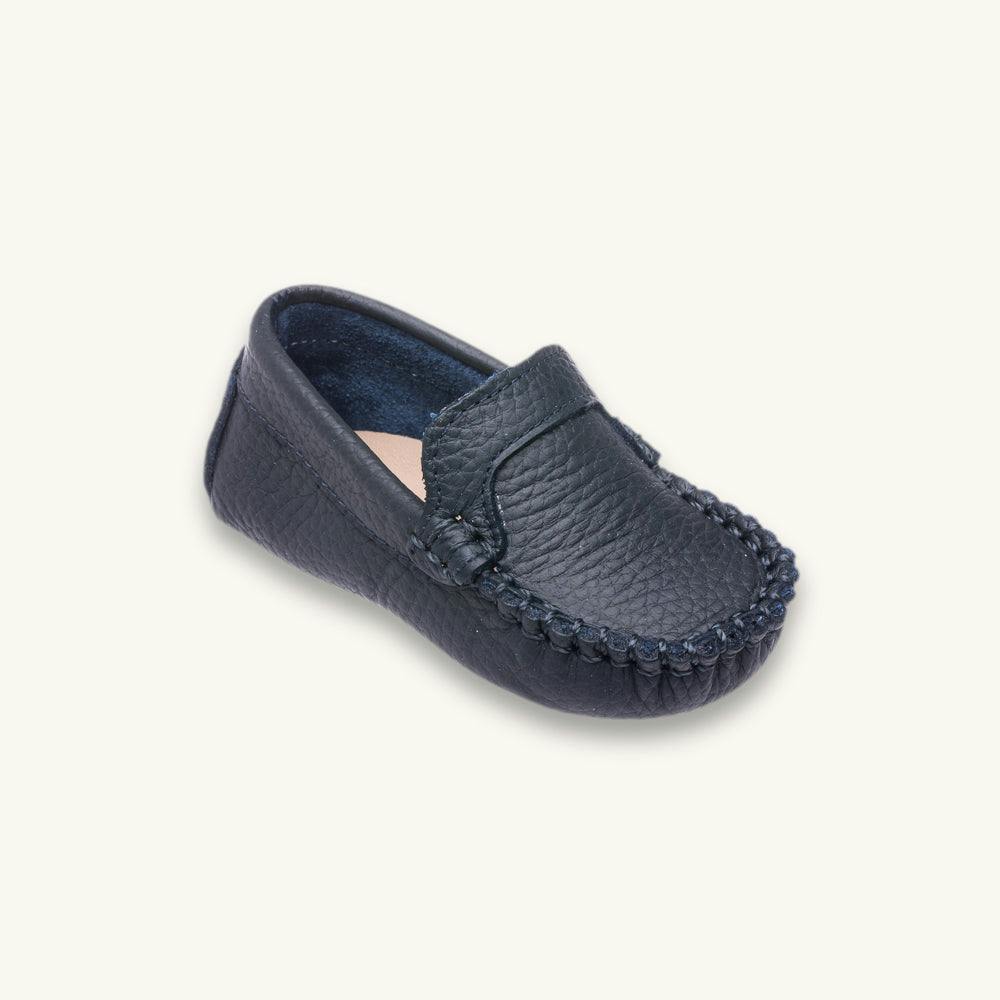 Moccasin Baby | Navy Blue Leather