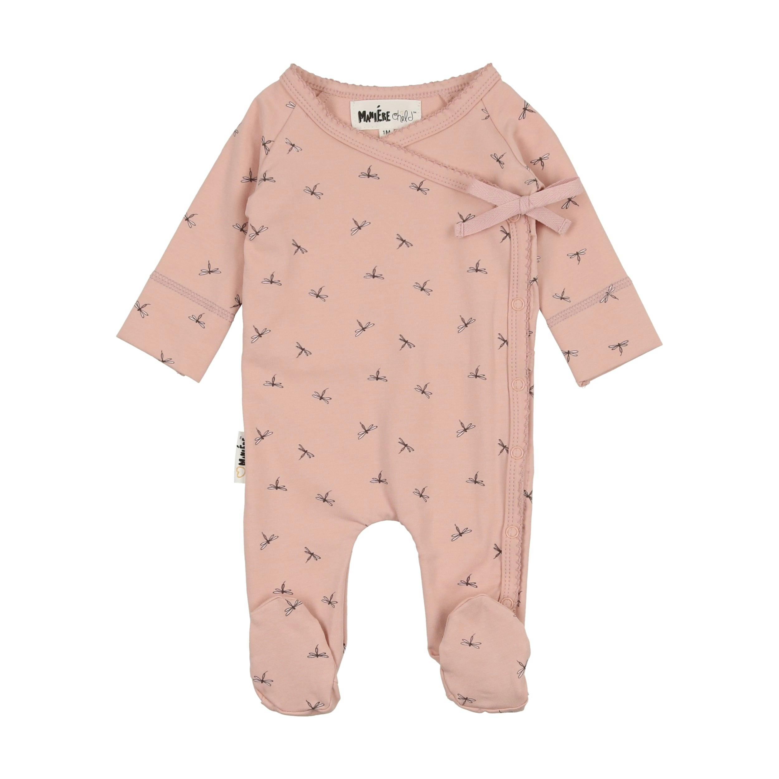 Dainty Dragonfly Print Kimono Footie