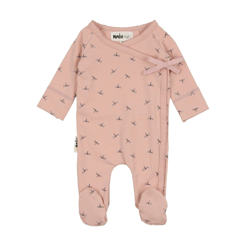 Dainty Dragonfly Print Kimono Footie