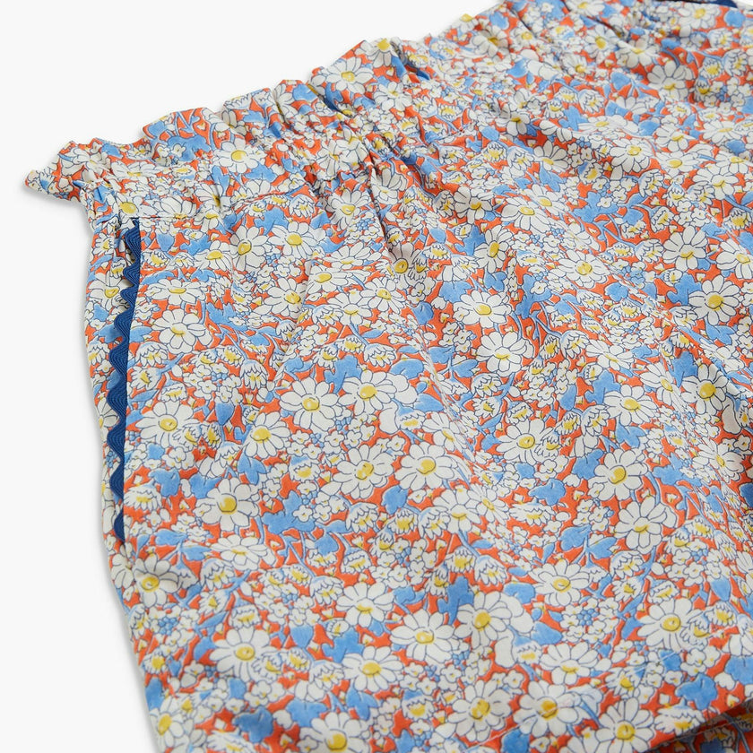 Freesia Short Orange Blue Liberty