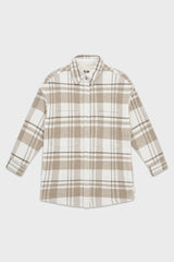 Elongated Oversized Plaid Shirt Jacket
