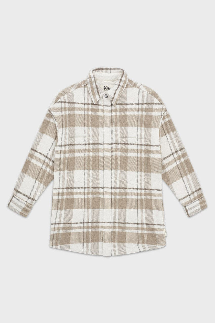 Elongated Oversized Plaid Shirt Jacket