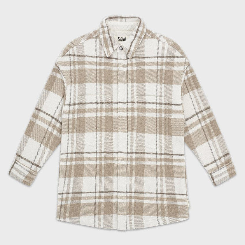 Elongated Oversized Plaid Shirt Jacket